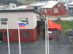 Russian and Soviet flags were also raised in front of our team HQs in the Hamar Guesthouse