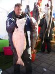 Sergey Prachik is showing up his record 4,2 kg haddock and 10,1 kg halibut