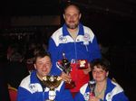 Winning Bartenev's family - Oleg (4th in individual man event) and Sergey with Elena