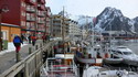 The start of the Lofoten Cup on March 31 with crowded boats in the Svolvaer harbur